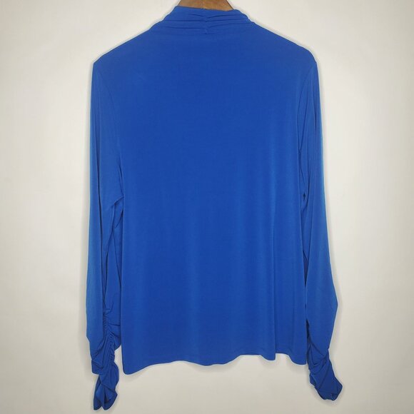 Susan Graver Womens Liquid Knit Long Sleeve Turtleneck Top Size L Ruching Detail - Picture 3 of 9